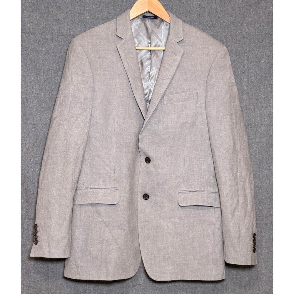 Ralph Ralph Lauren Mens Silk Wool Blazer Gray Sport Coat 42L Dillard's Executive